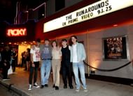 (L-R) Zendé Murdock, William Lipton, Axel Ellis, Jesse Golliher, and Jeremy Yun attend The Runarounds red carpet premiere and after party at The Roxy on August 26, 2025, in Los Angeles, California. (Image via Getty)